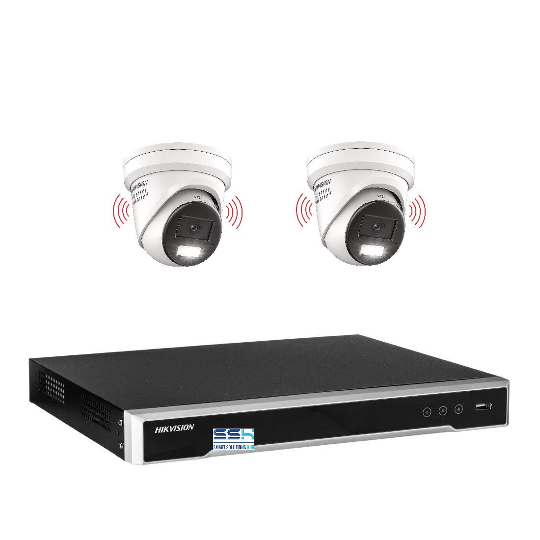Hikvision 6MP AcuSense 4CH CCTV kit 2 Network Camera with Siren Strobe+4CH NVR