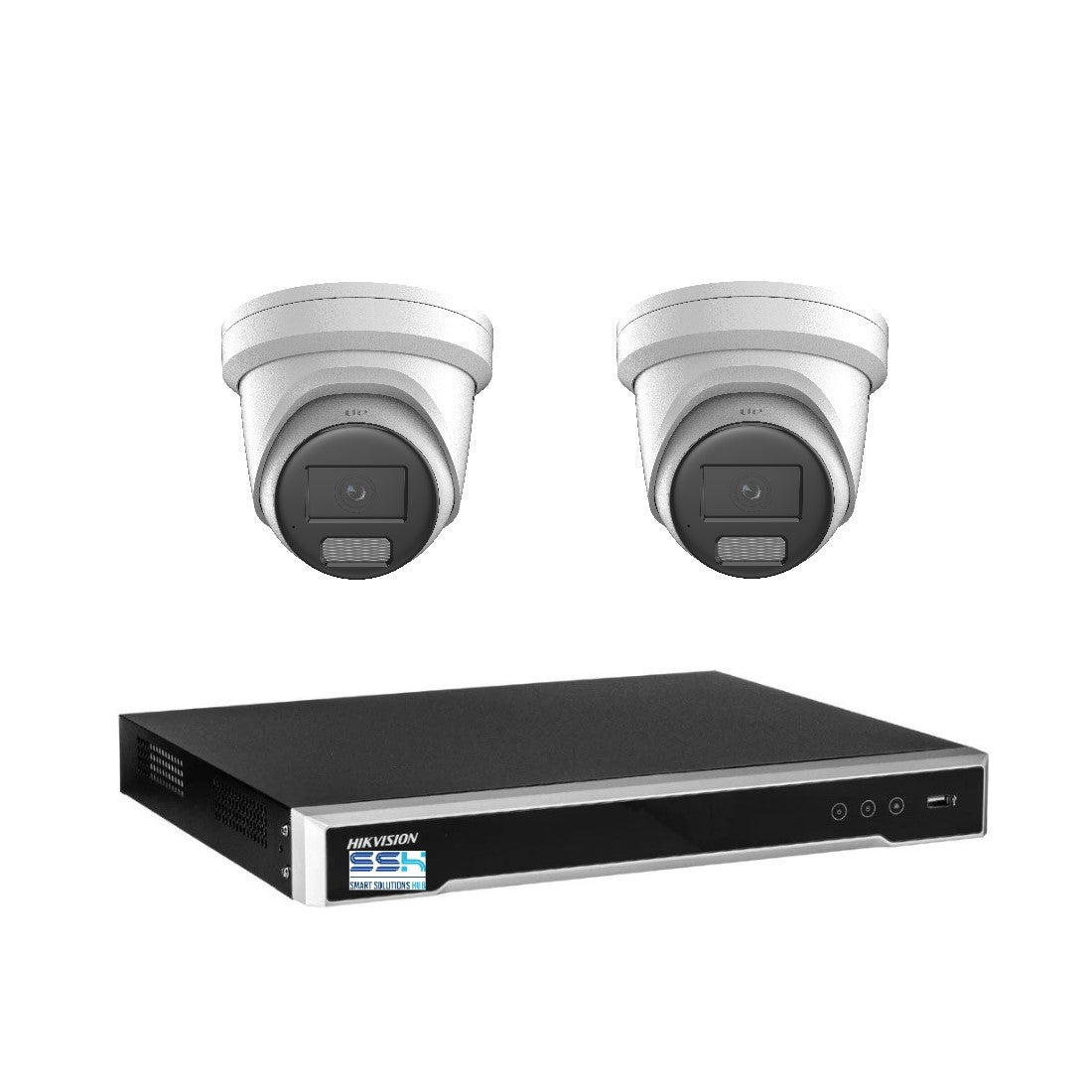 Hikvision 8MP 4K AcuSense 4CH CCTV kit 2 Network Turret Camera+4CH NVR