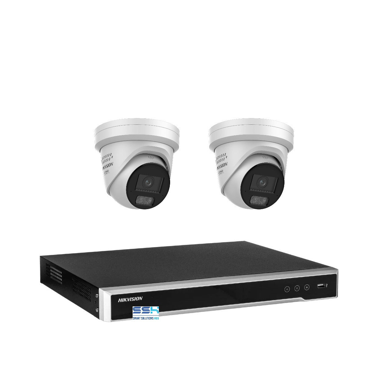 Hikvision 6MP AI Smart Hybrid Light ColorVu 4CH CCTV kit 2 Camera Siren Strobe+4CH NVR