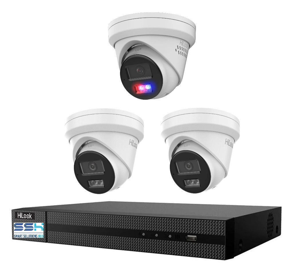 Hikvision Hilook 6MP 1 x T269, 2 x T361 4 Camera Kit - All in one Camera Active Colour Deterrence