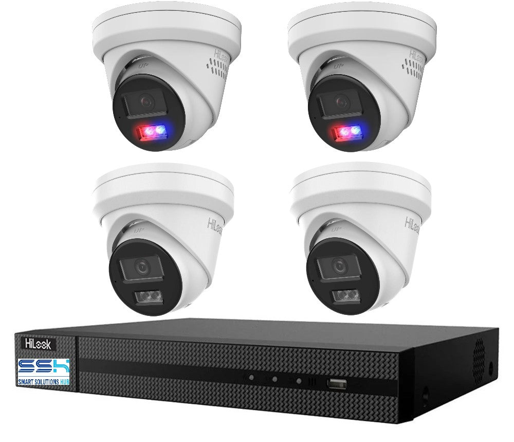 Hikvision Hilook 6MP 2 x T269, 2 x T361 4 Camera Kit - All in one Camera Active Colour Deterrence