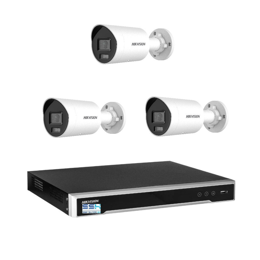 Hikvision 8MP 4K Acusense 4CH CCTV kit 3 Mini Bullet Camera+4CH NVR