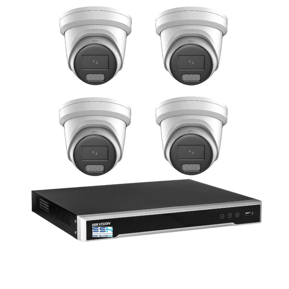 Hikvision 8MP 4K AcuSense 8CH CCTV kit 4 Network Turret Camera+8CH NVR