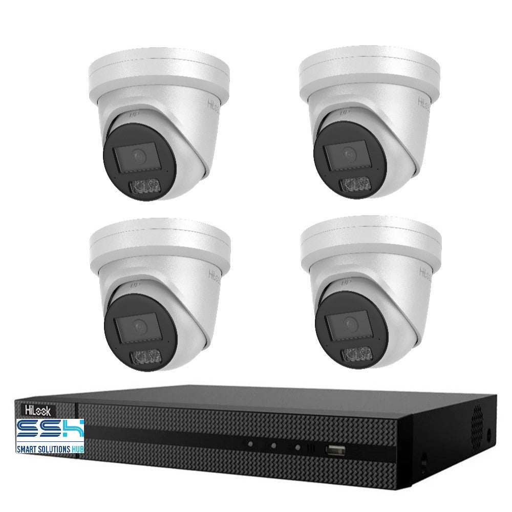 HiLook Hi Color Pro 6MP 4CH CCTV Kit: 4 x IP Hi Color Camera + 4CH NVR