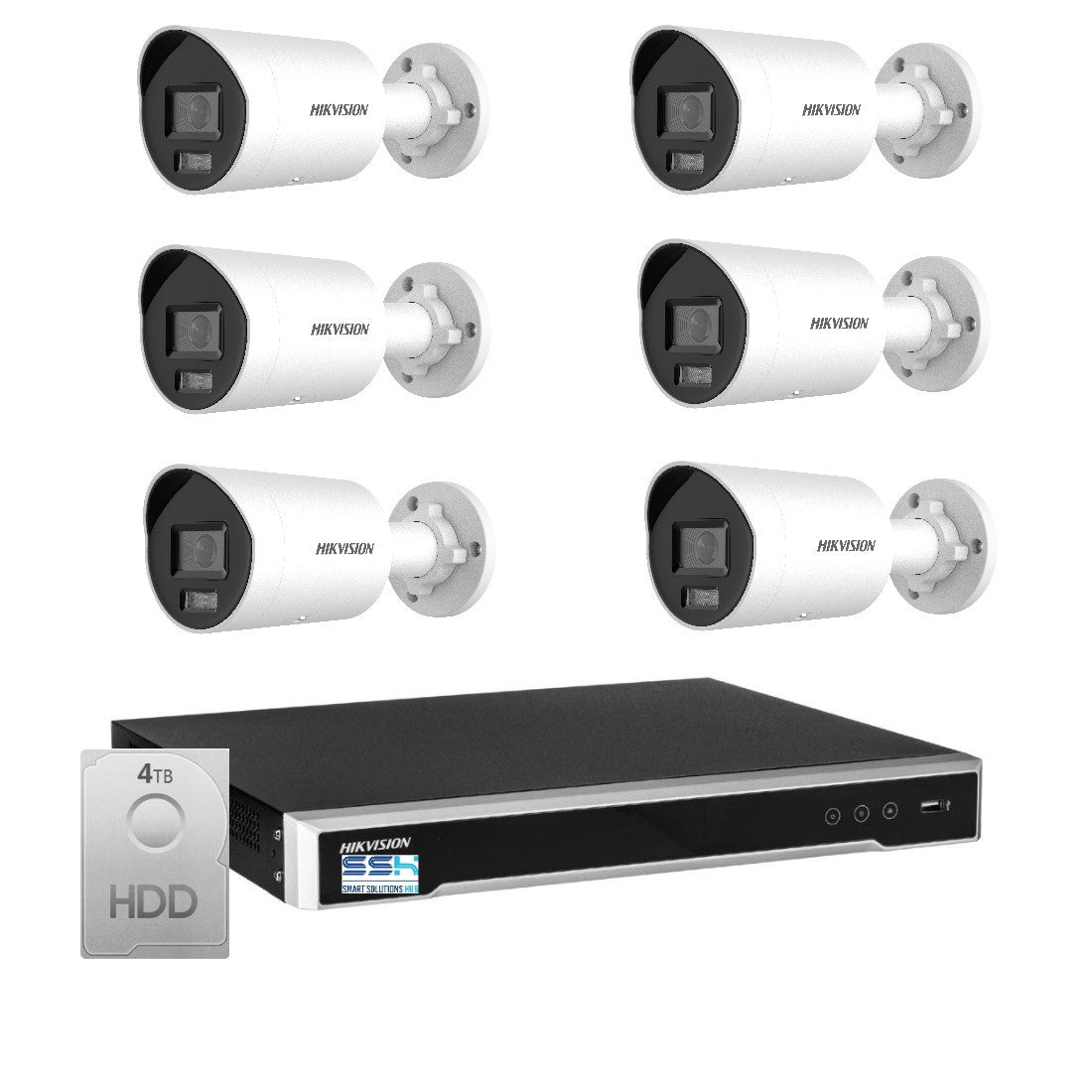 Hikvision 6MP Acusense 8CH CCTV kit 6 Mini Bullet Camera+8CH NVR