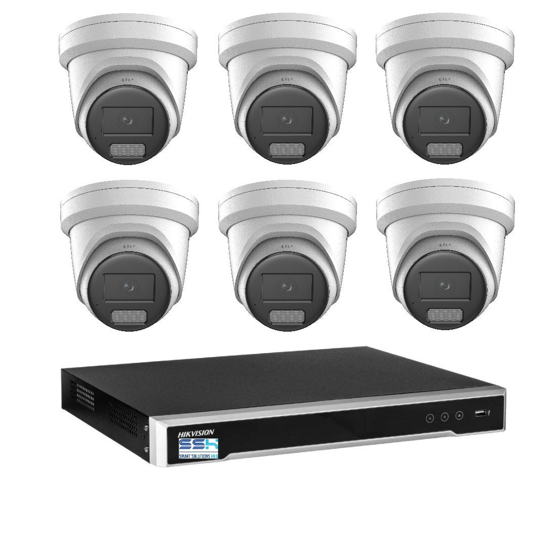 Hikvision 8MP 4K AcuSense 8CH CCTV kit 6 Network Turret Camera+8CH NVR