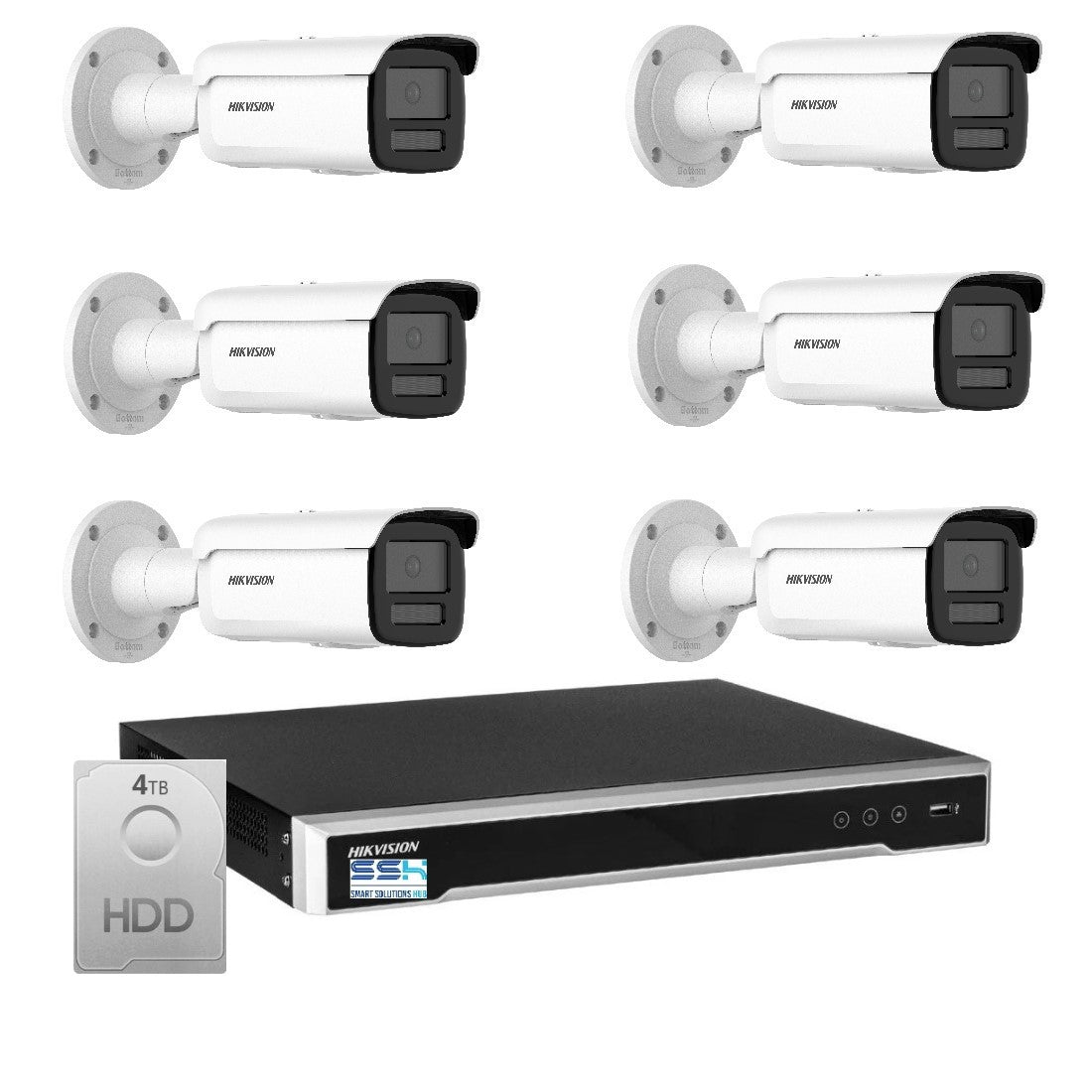 Hikvision 6MP AcuSense 8CH CCTV kit 6 Network Bullet Camera+8CH NVR
