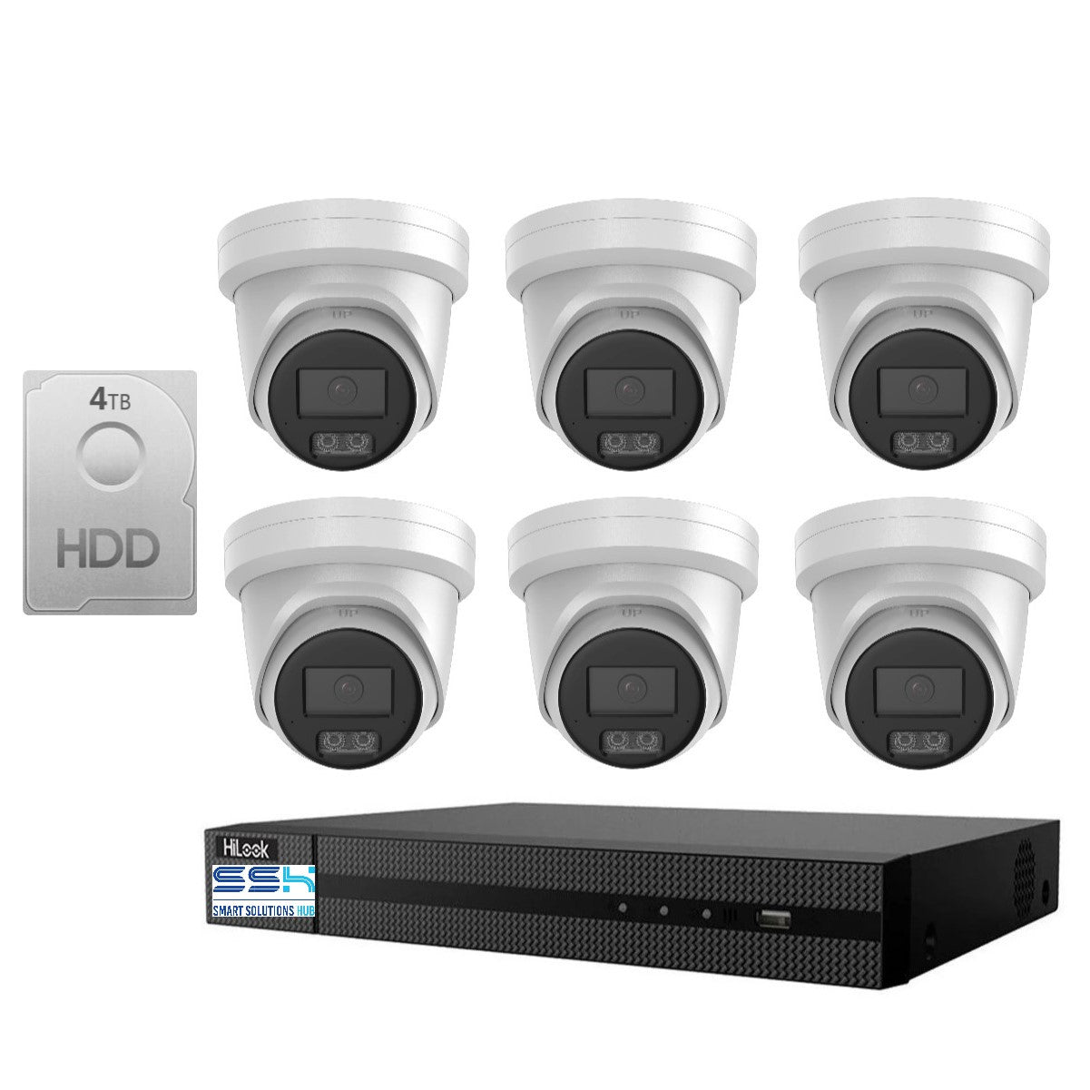 HiLook Hi Color Pro 8MP 4K 8CH CCTV Kit: 6 x IP Hi Color Camera + 8CH NVR