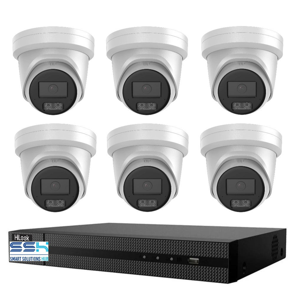 HiLook Hi Color Pro 8MP 4K 8CH CCTV Kit: 6 x IP Hi Color Camera + 8CH NVR