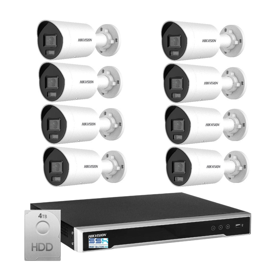 Hikvision 8MP 4K Acusense 16CH CCTV kit 8 Mini Bullet Camera+16CH NVR
