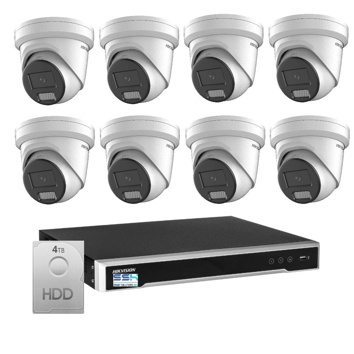 Hikvision 6MP AcuSense 8CH CCTV kit 8 Network Turret Camera+8CH NVR