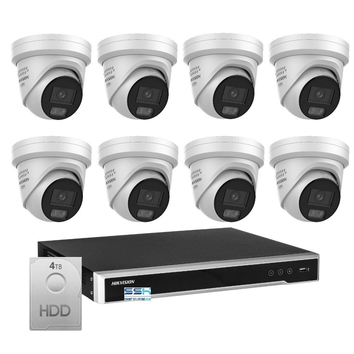 Hikvision 6MP AI Smart Hybrid Light ColorVu 16CH CCTV kit 8 Camera Siren Strobe+16CH NVR