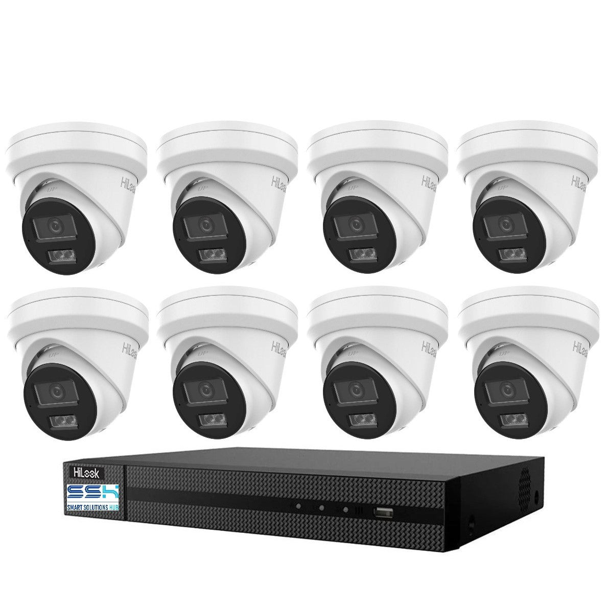 Hikvision HiLook 6MP IntelliSense 16CH CCTV Kit: 8 x IP Turret Cameras + 16CH NVR