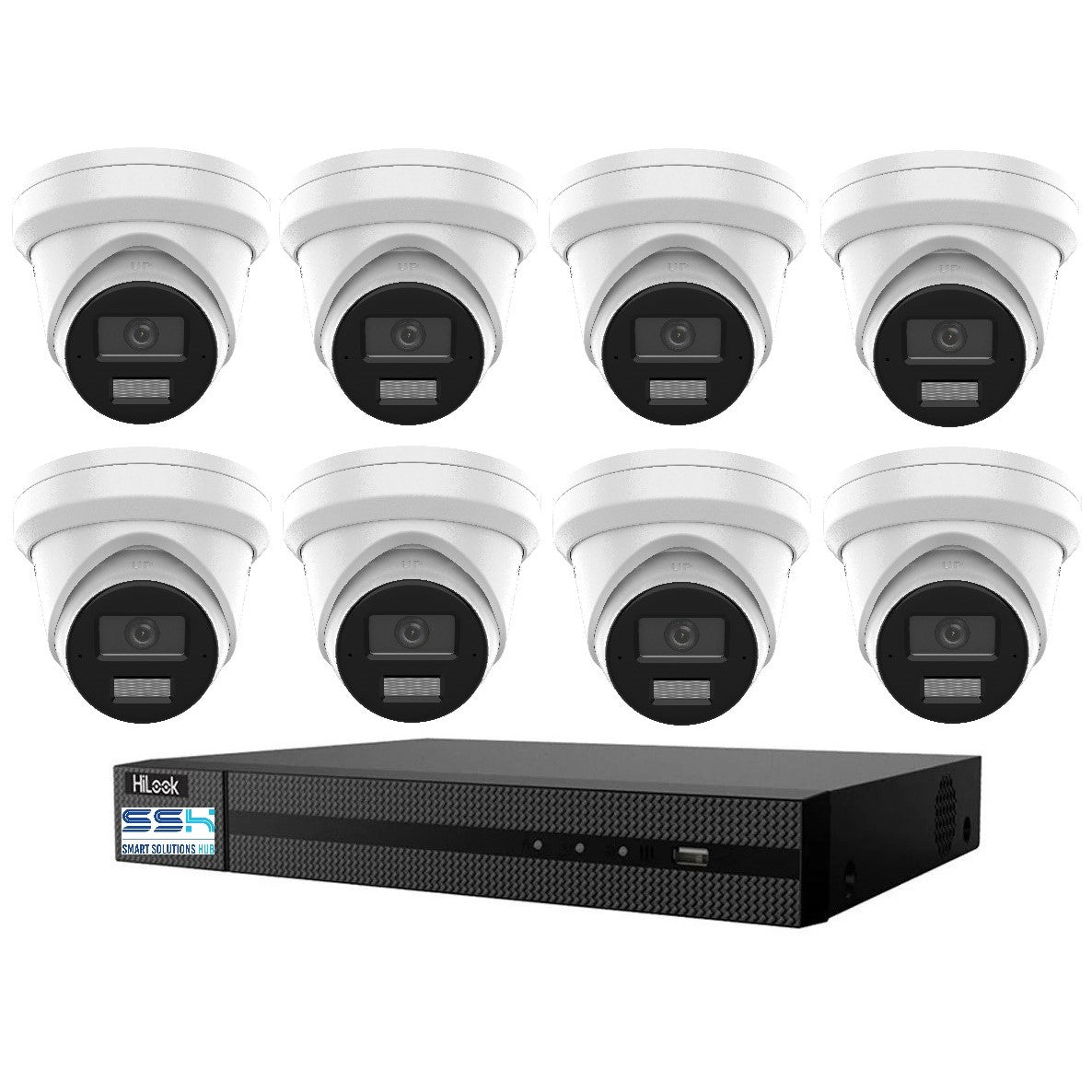 Hikvision HiLook 8MP 4K IntelliSense 8CH CCTV Kit: 8 x IP Turret Cameras + 8CH NVR