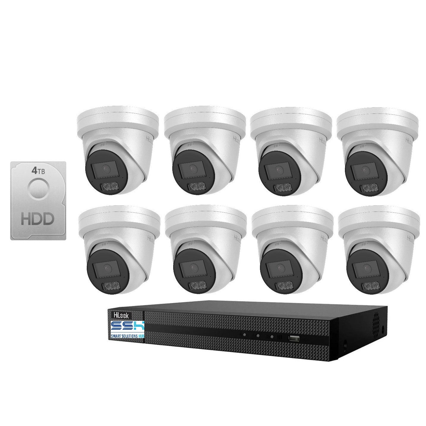 HiLook Hi Color Pro 6MP 8CH CCTV Kit: 8 x IP Hi Color Camera + 8CH NVR