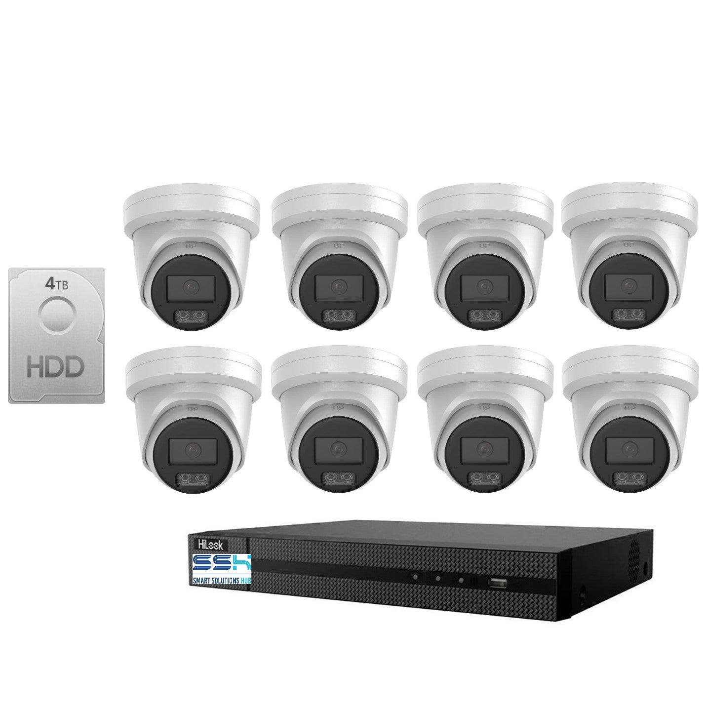 HiLook Hi Color Pro 8MP 4K 8CH CCTV Kit: 8 x IP Hi Color Camera + 8CH NVR