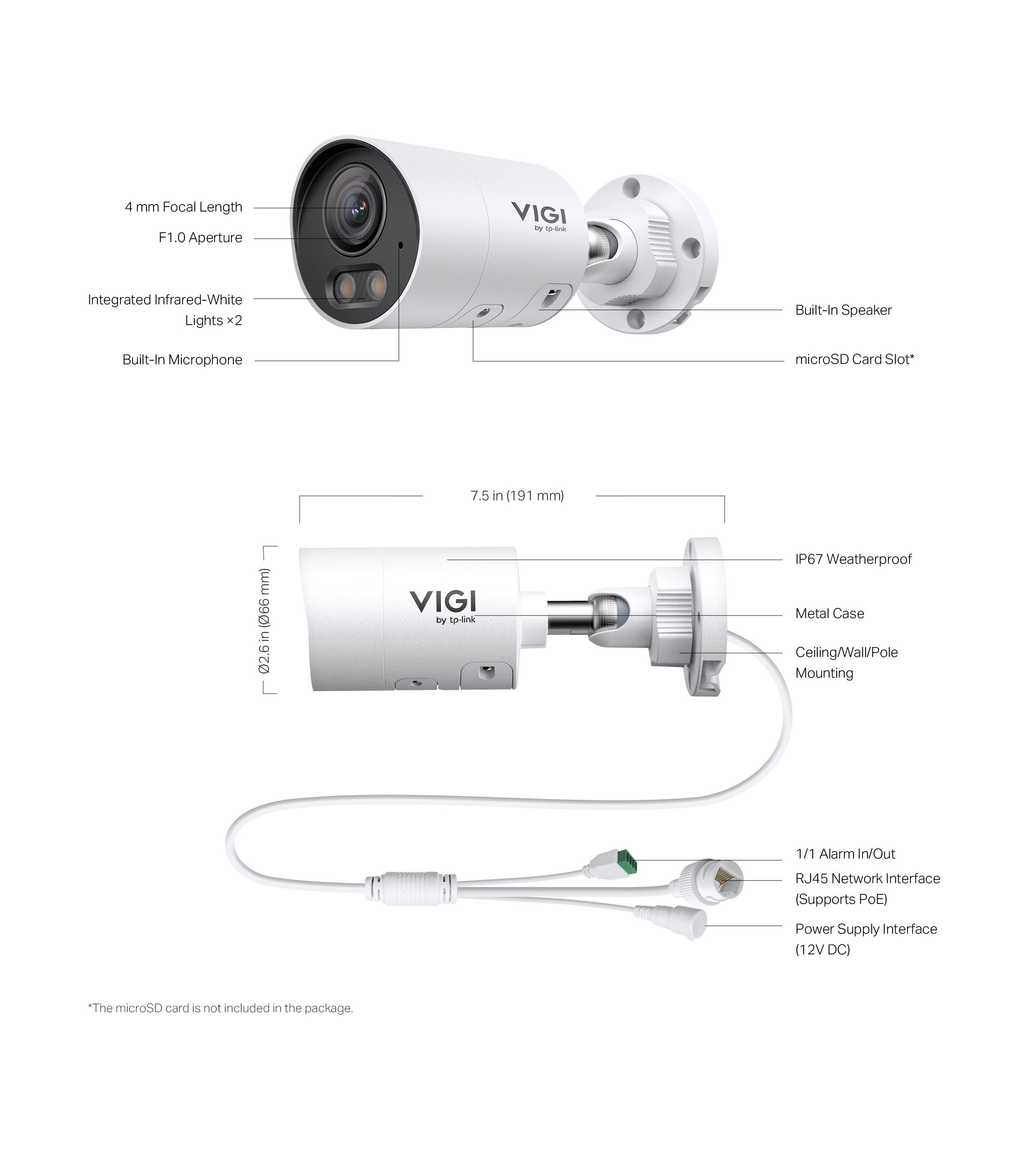 TP-Link VIGI InSight S345S 4MP Outdoor ColourPro 2.0 Bullet Network Camera