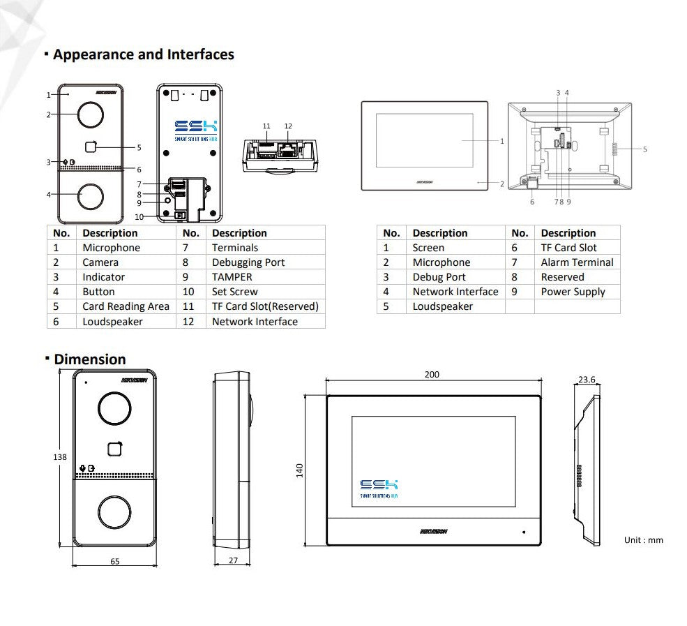 Hikvision Hilook IP HA-KIT-IP1 wifi Video Intercom Kit