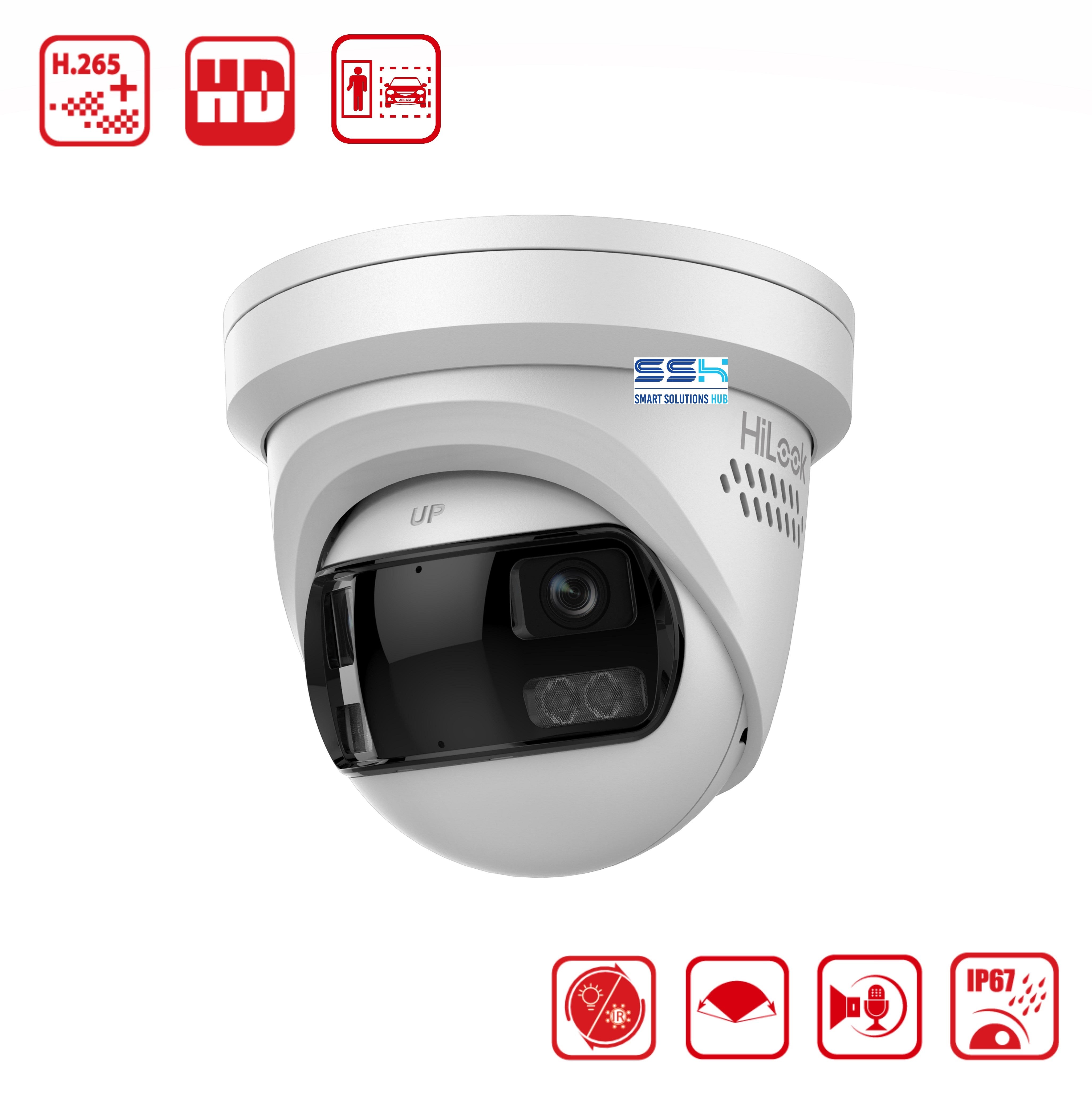 Hikvision HiLook Pro Panoramic 4CH CCTV Kit: 2 x Pro IPC-T289PH-MU/SL + 4CH NVR
