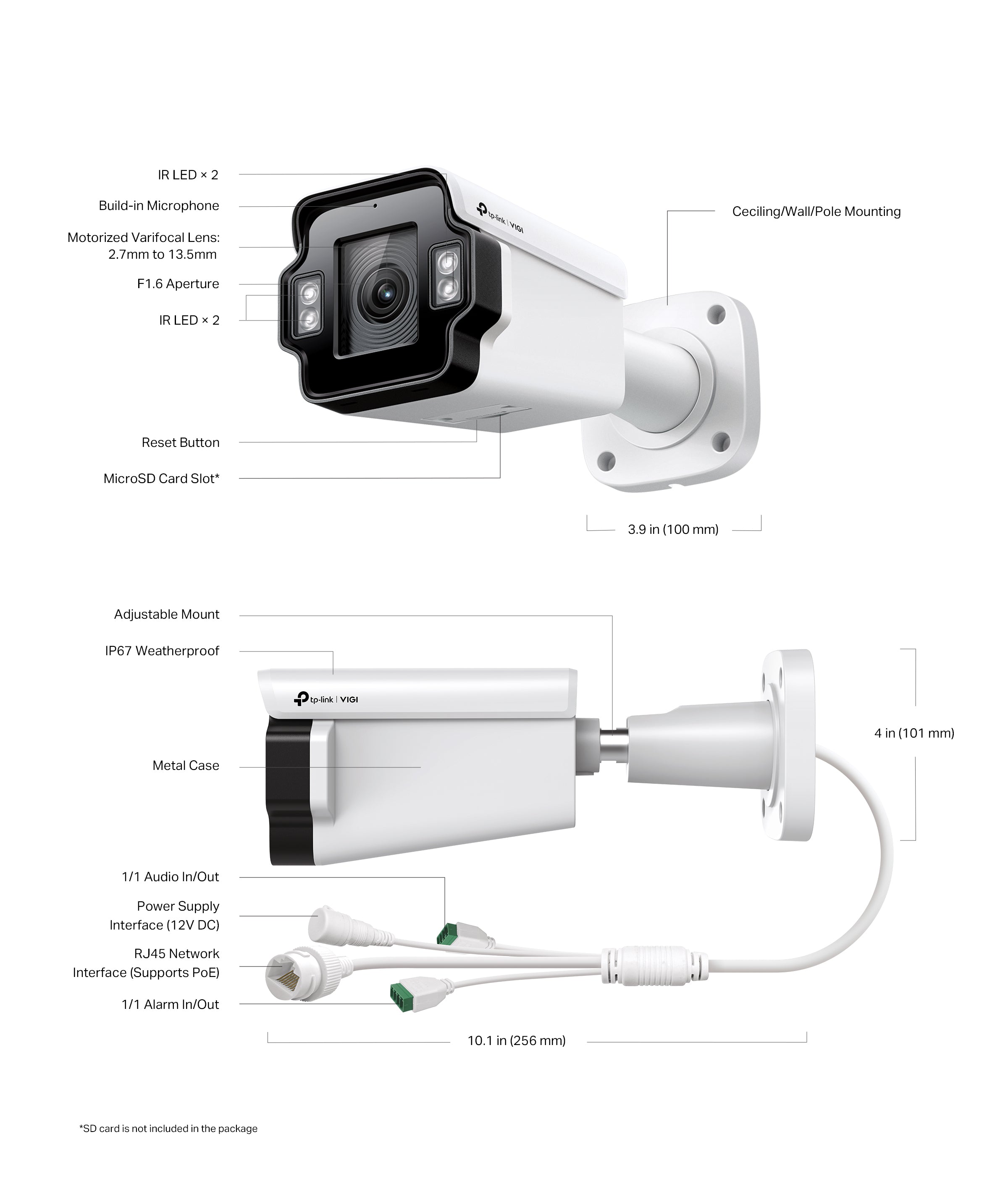 TP-Link VIGI InSight S345ZI 4MP Outdoor IR Motorised Varifocal Bullet Network Camera