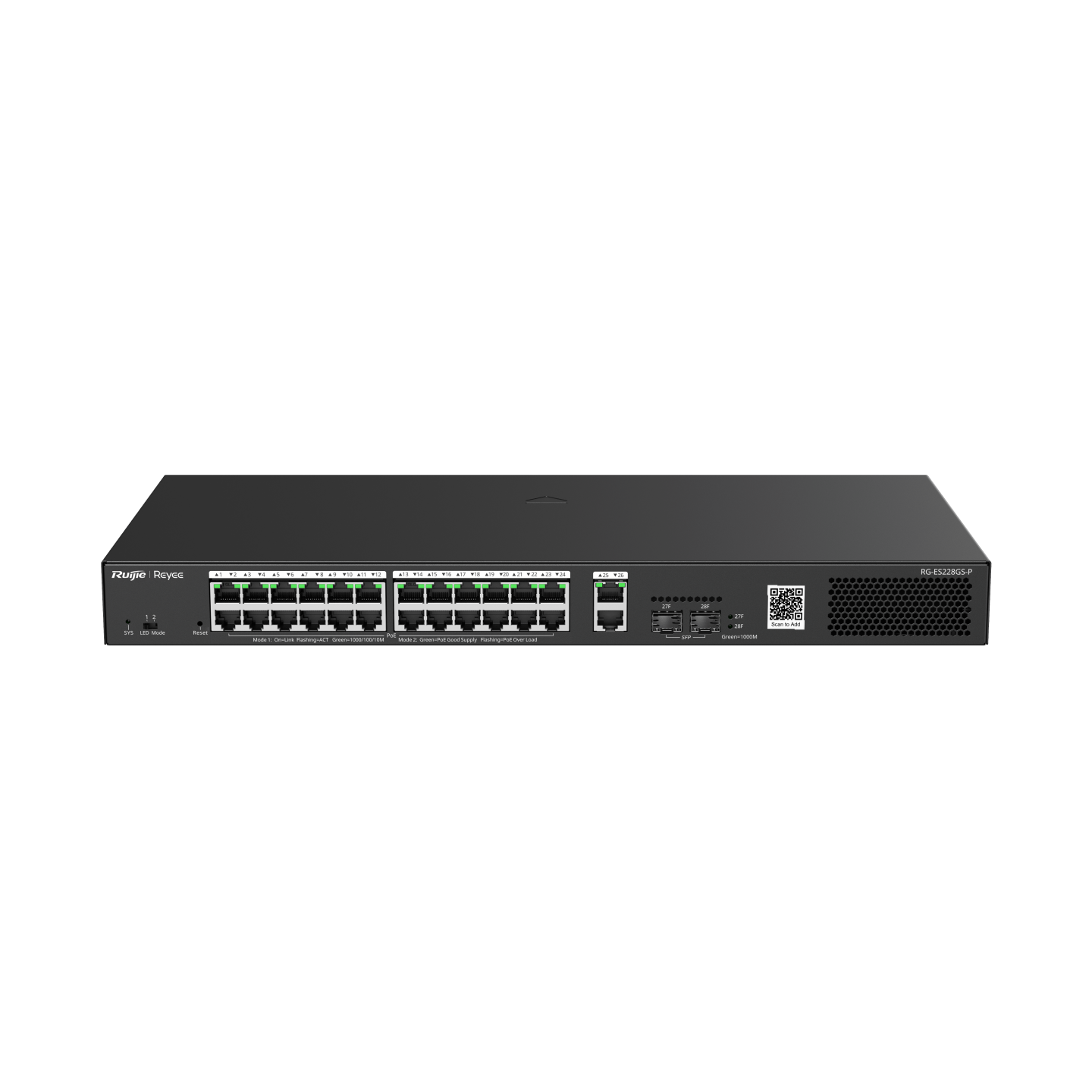 Ruijie Reyee RG-ES228GS-P 28-Port Gigabit Smart Cloud Managed PoE Switch - Civic Electronic