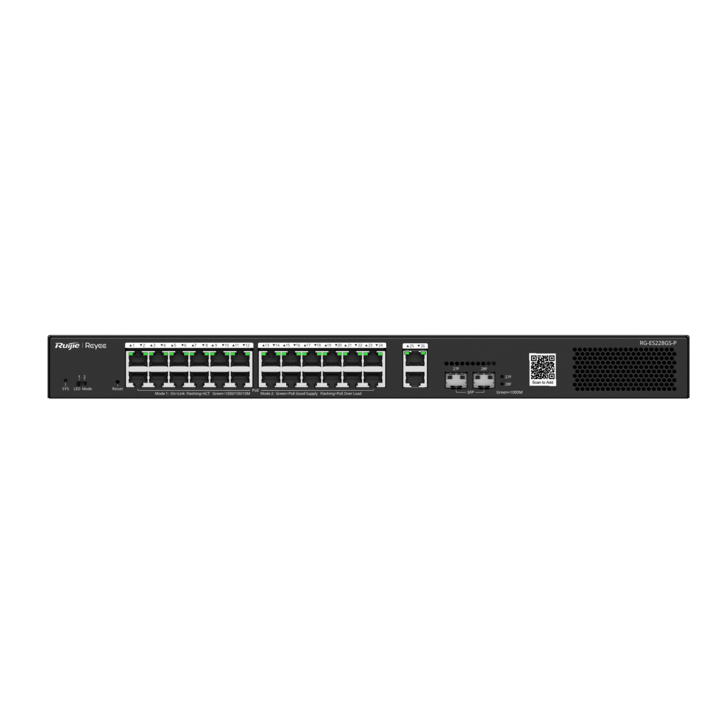 Ruijie Reyee RG-ES228GS-P 28-Port Gigabit Smart Cloud Managed PoE Switch - Civic Electronic
