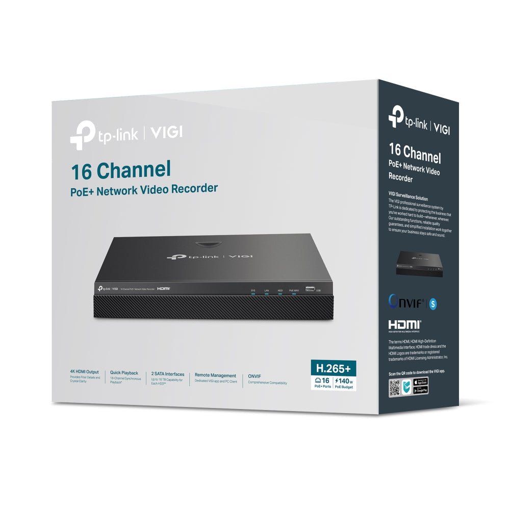 Tp-Link VIGI NVR2016H-16MP V2 16 Channel PoE  Network Video Recorder - Civic Electronic