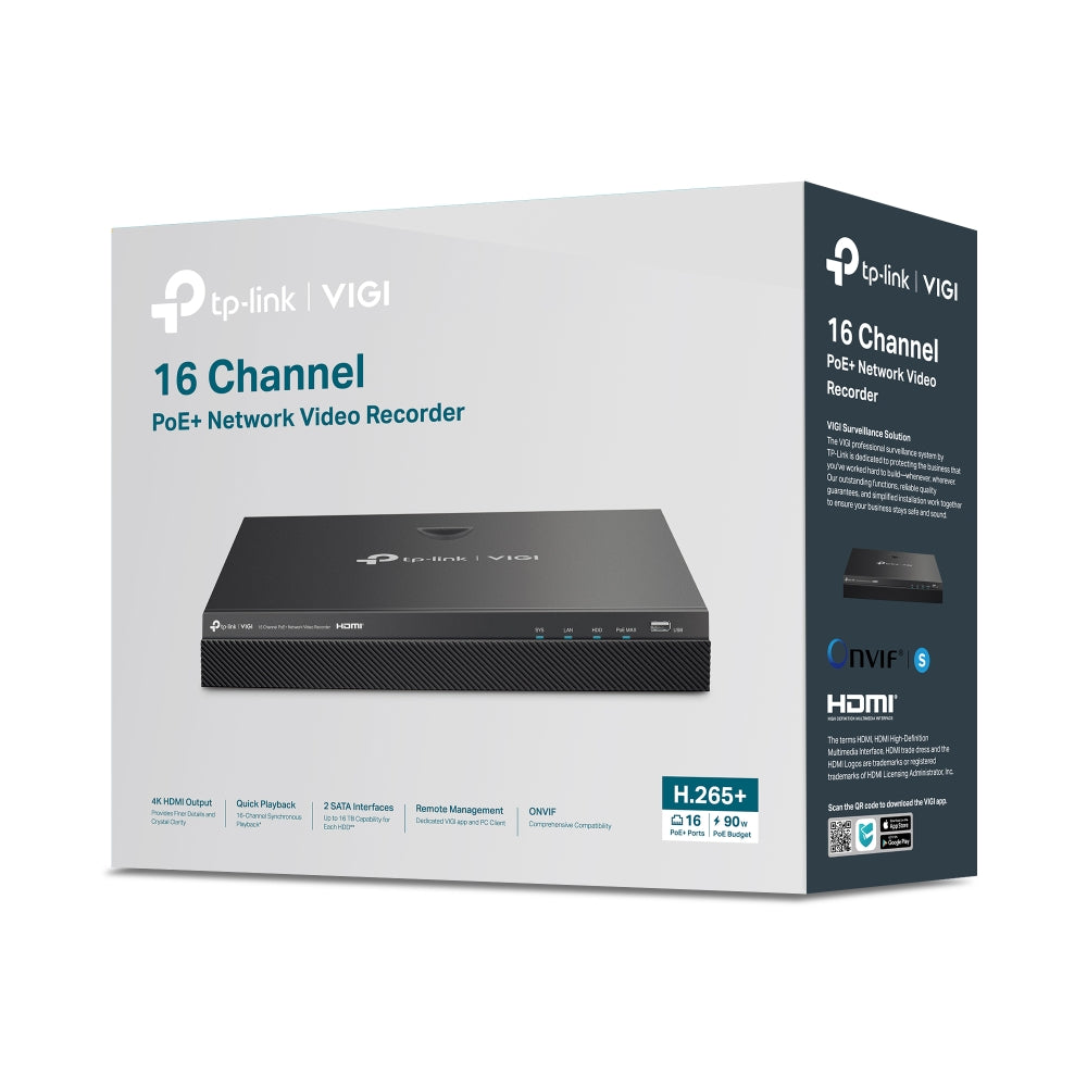 TP-Link VIGI NVR2016H-16P 16 Channel PoE+ Network Video Recorder