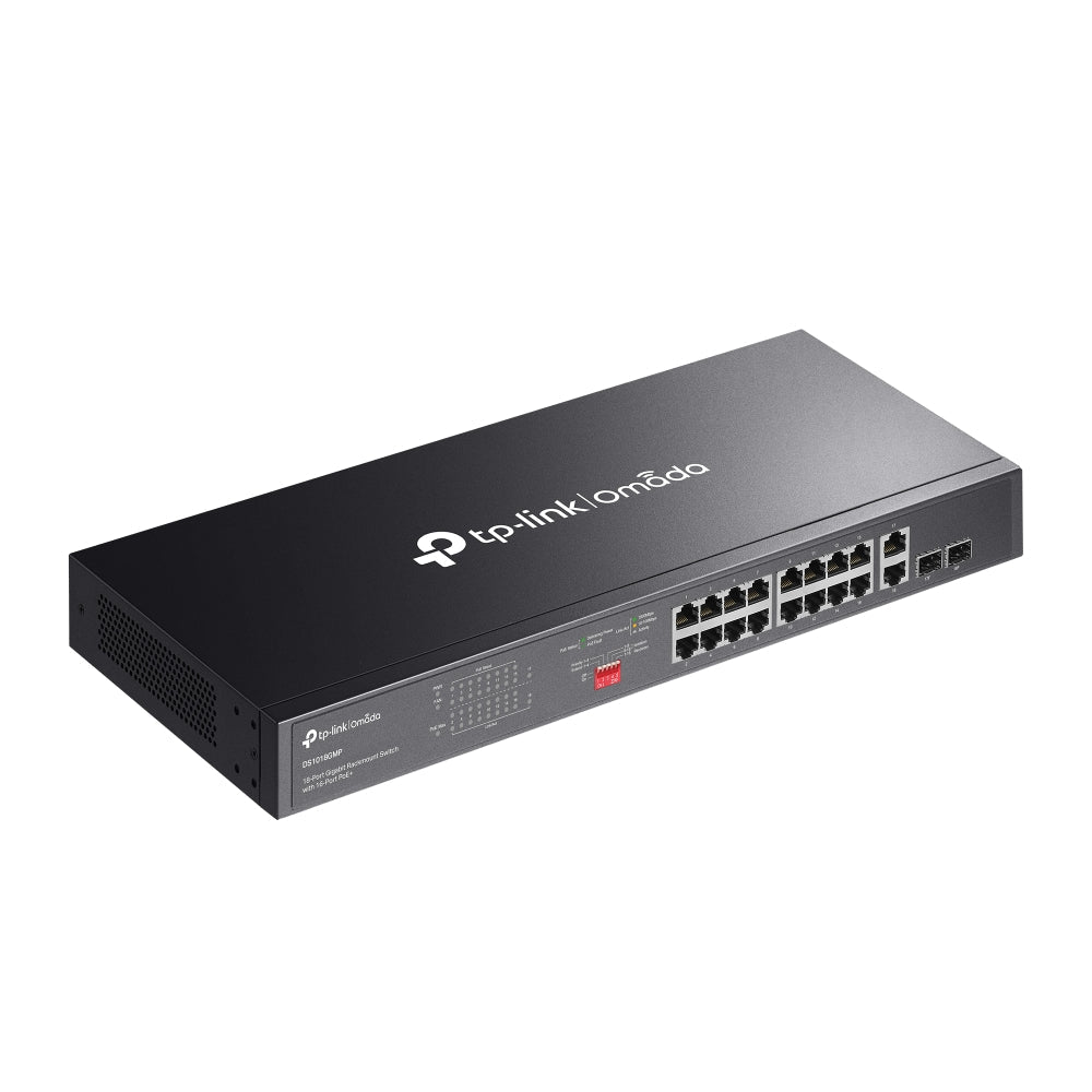 TP-Link OmadaDS1018GMP 18-Port Gigabit Rackmount Switch with 16-Port PoE+2 SFP - Civic Electronic