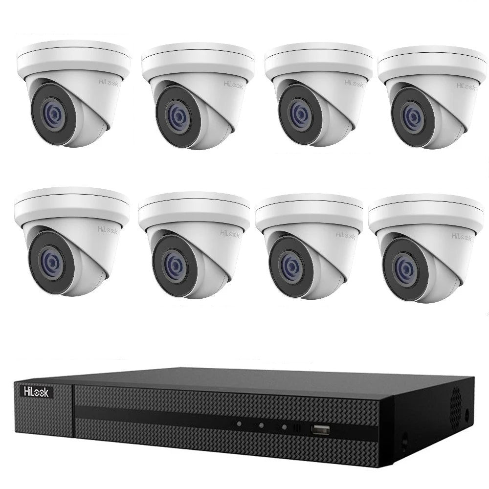 Hikvision HiLook 8MP 4K 16CH CCTV Kit: 8 x IP Turret Cameras + 16CH NVR