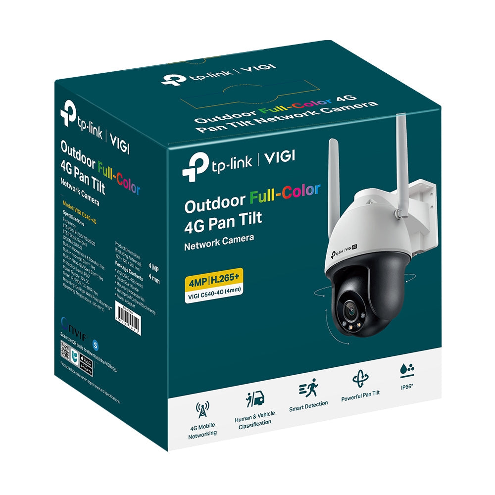TP-Link VIGI 4MP Outdoor Full-Colour 4G Pan Tilt Network Camera - Civic Electronic