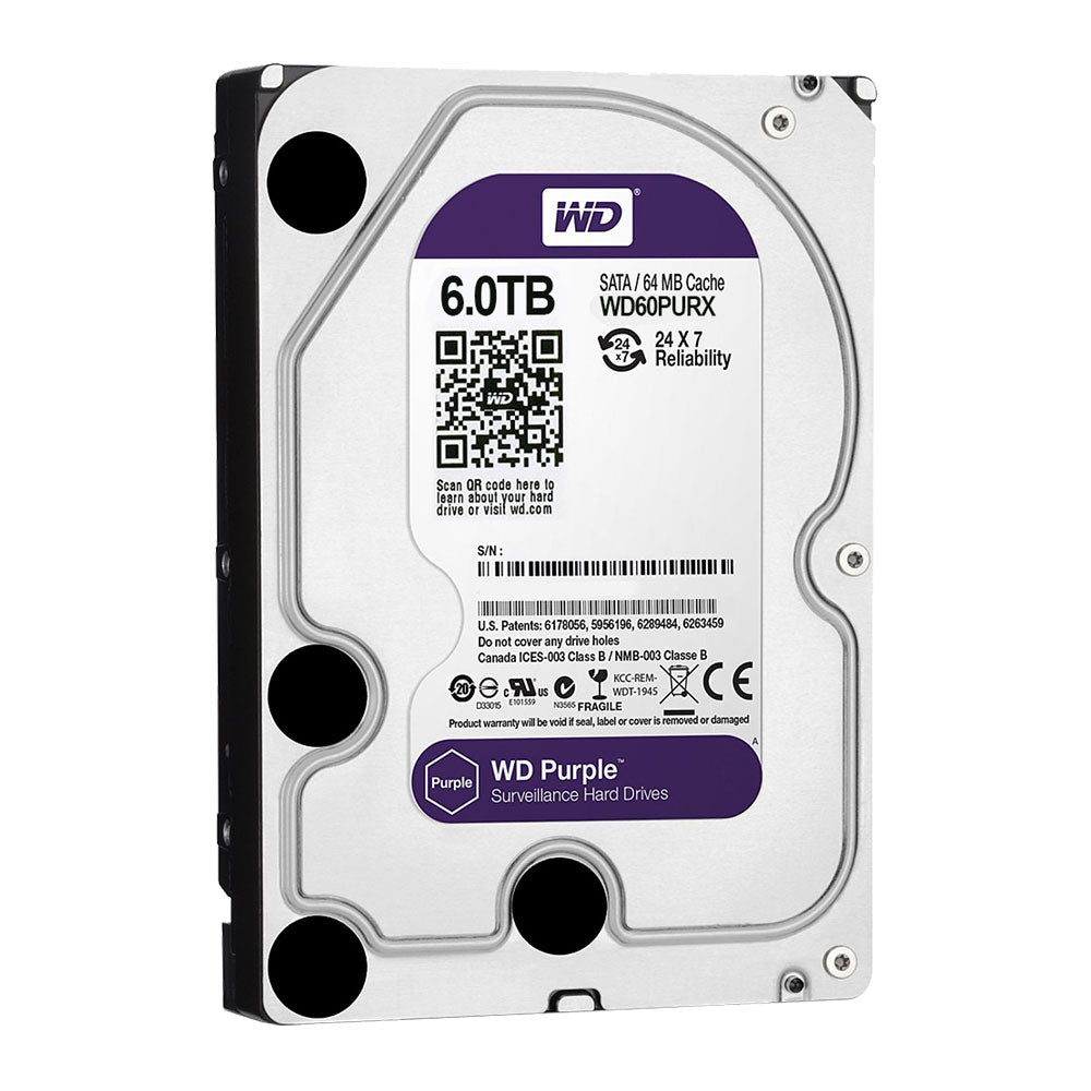 Western Digital WD Purple Surveillance/CCTV Hard Drive for DVR/NVR 6TB