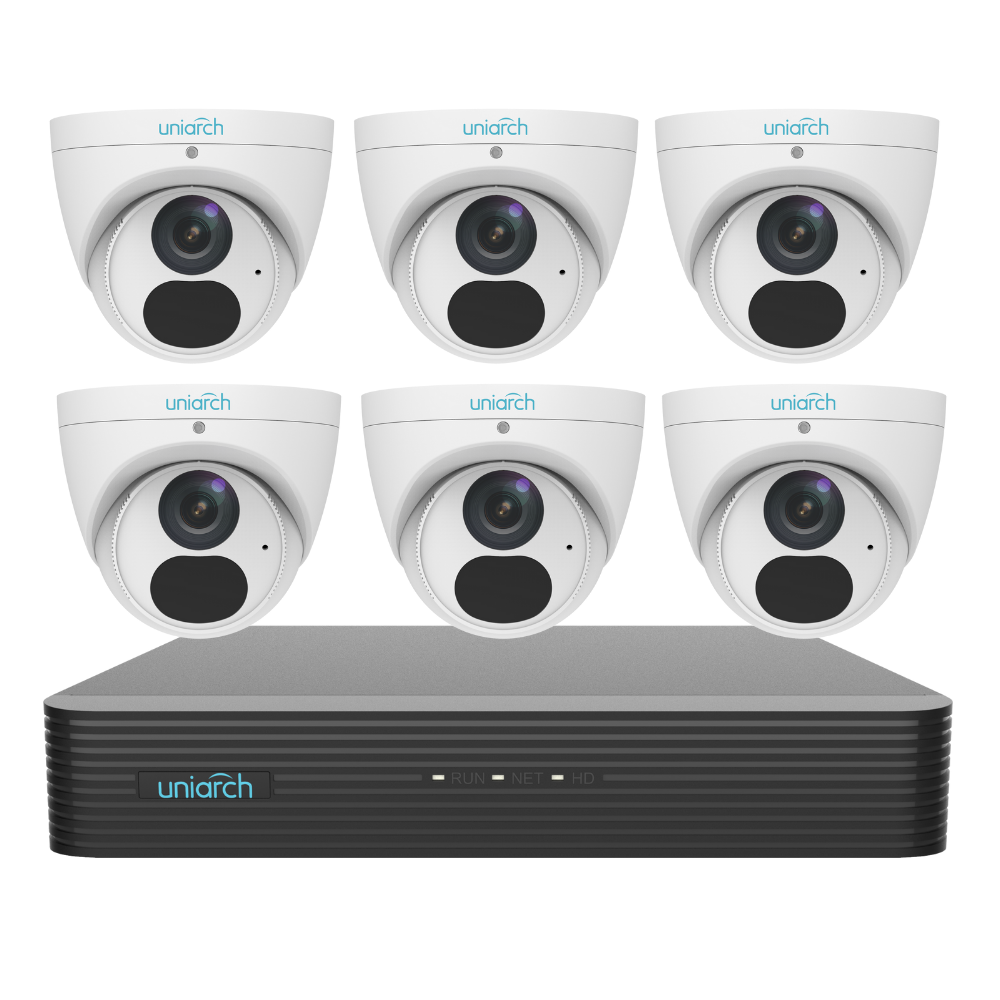Uniarch 8MP Starlight 8Ch Kit, Pro Series 4K NVR-108X-P6, Powered by Uniview
