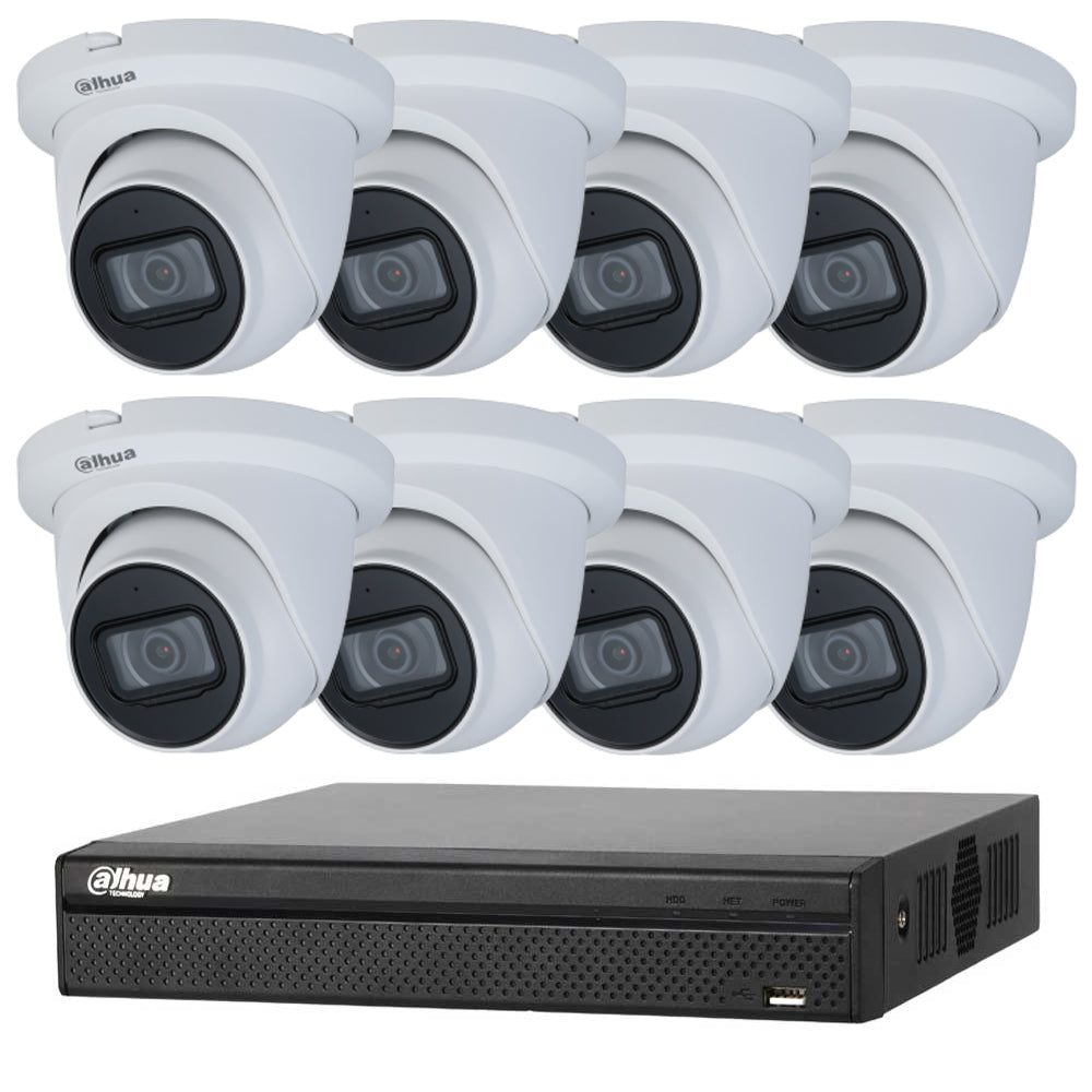 Dahua 6MP 8CH CCTV Kit: 8 x IP Eyeball WizSense Cameras + 8CH 16MP Ultra 4K AI NVR