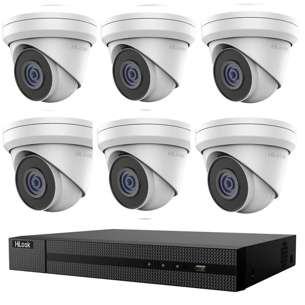 Hikvision HiLook 8MP 4K 8CH CCTV Kit: 6 x IP Turret Cameras + 8CH NVR
