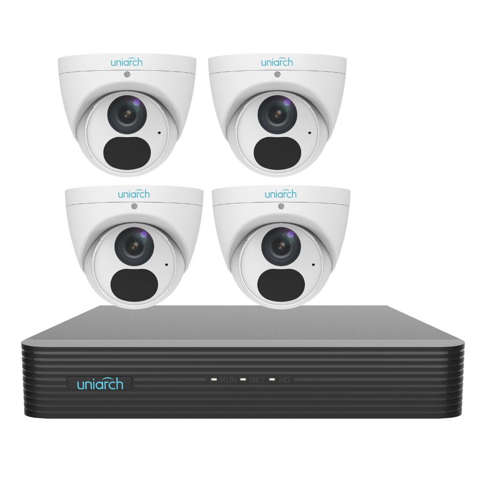 Uniarch 8MP Starlight 4Ch Kit, Pro Series 4K NVR-104X-P4, Powered by Uniview