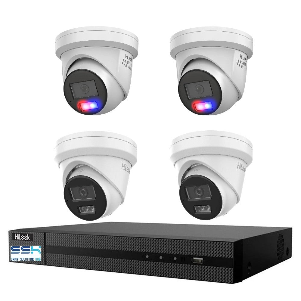 Hikvision Hilook 6MP 2 x T269, 2 x T361 4 Camera Kit - All in one Camera Active Colour Deterrence