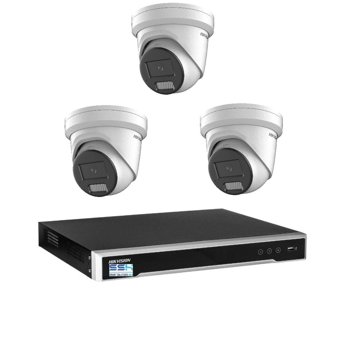 Hikvision 6MP AcuSense 4CH CCTV kit 3 Network Turret Camera+4CH NVR