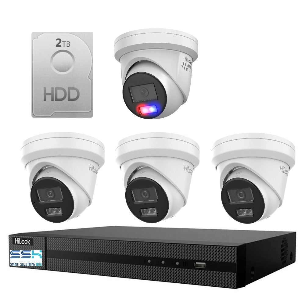 Hikvision Hilook 6MP 1 x T269, 3 x T361 4 Camera Kit - All in one Camera Active Colour Deterrence