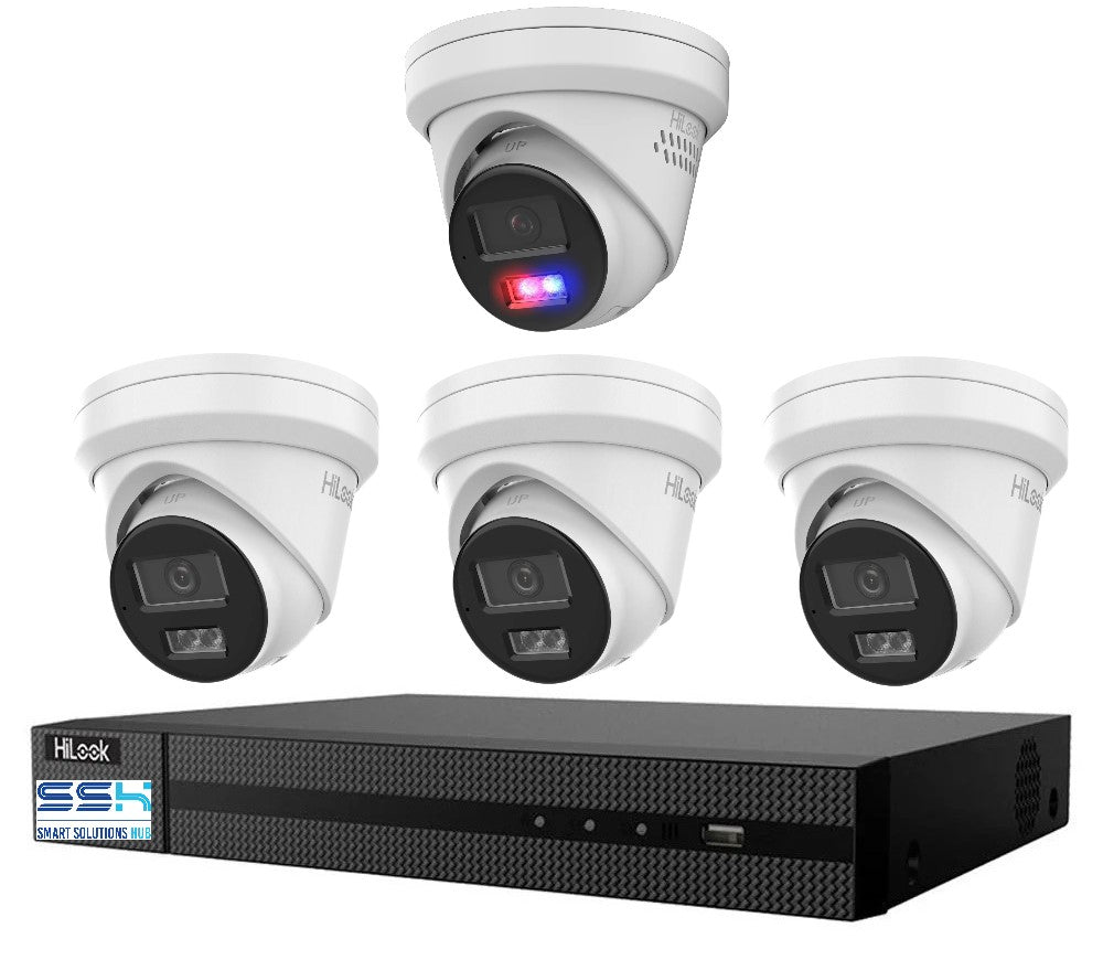 Hikvision Hilook 6MP 1 x T269, 3 x T361 4 Camera Kit - All in one Camera Active Colour Deterrence