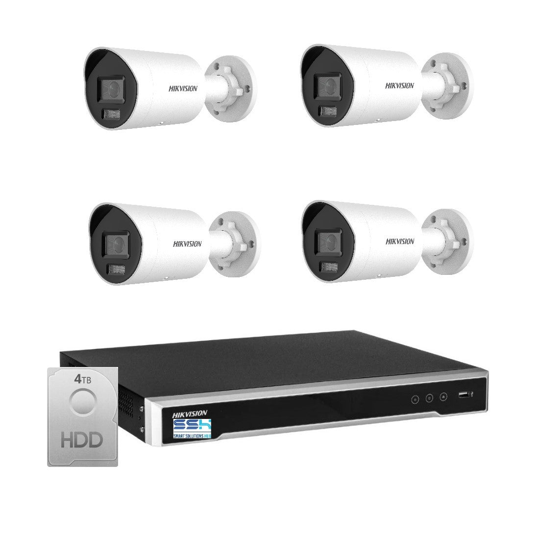 Hikvision 6MP Acusense 8CH CCTV kit 4 Mini Bullet Camera+8CH NVR