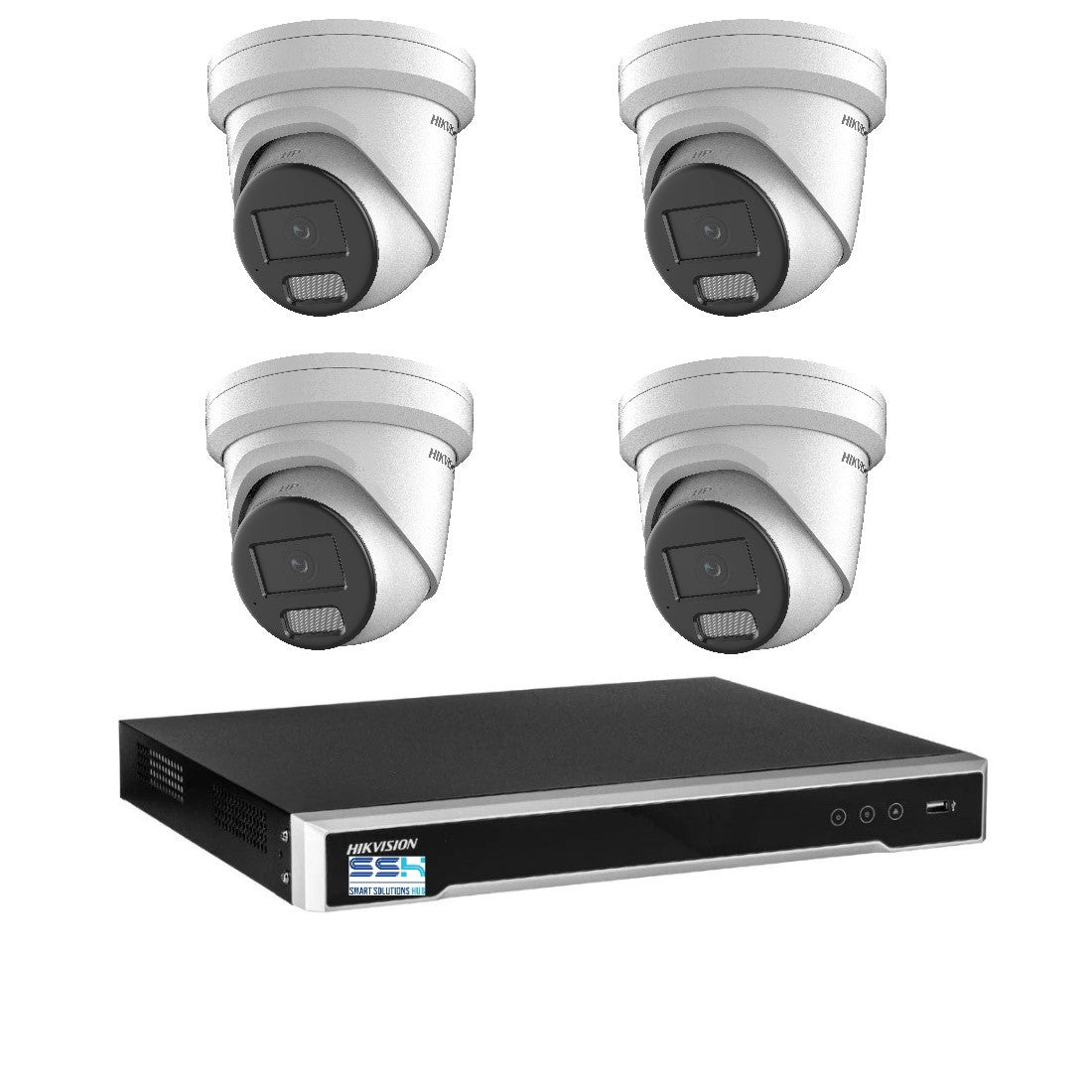 Hikvision 6MP AcuSense 8CH CCTV kit 4 Network Turret Camera+8CH NVR