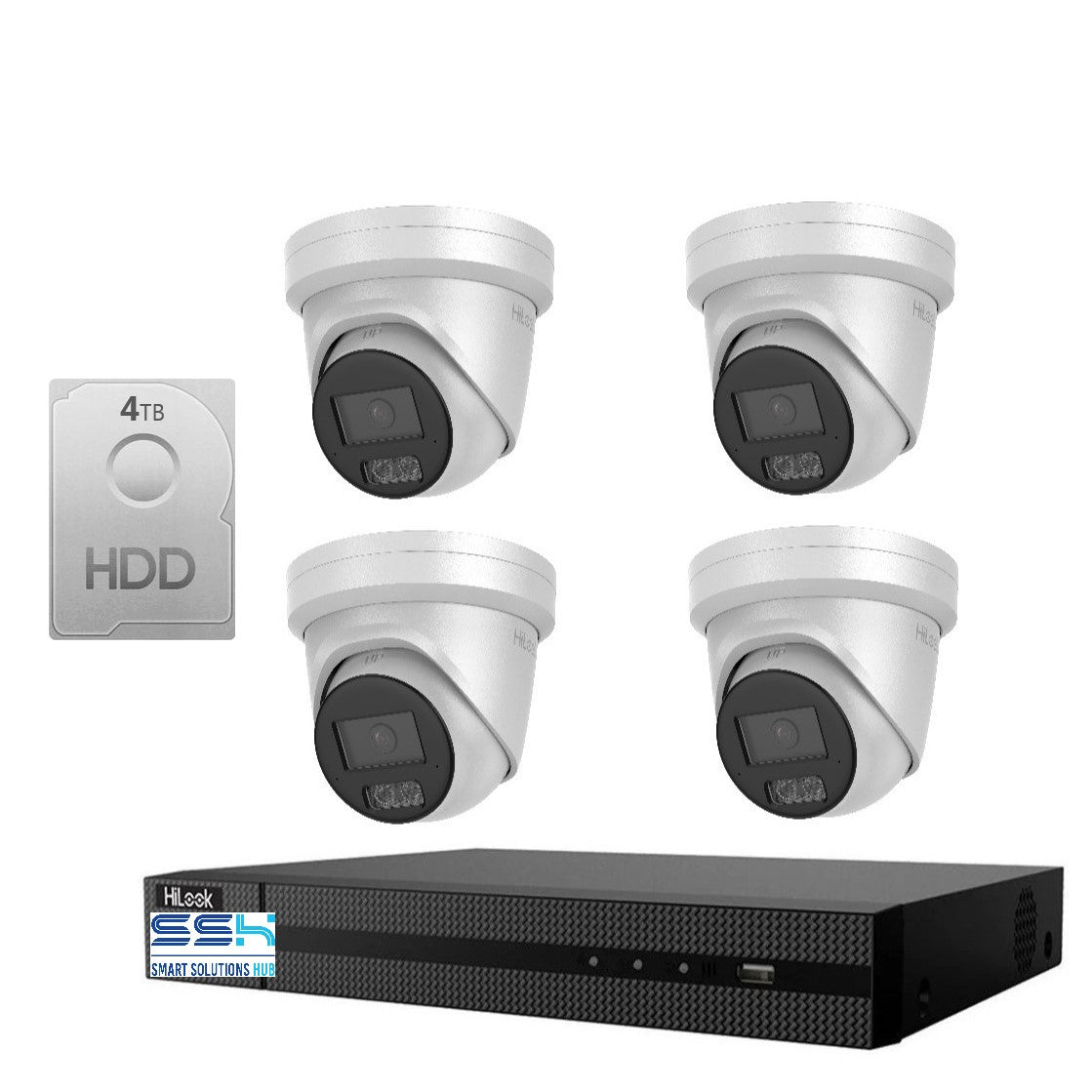 HiLook Hi Color Pro 6MP 8CH CCTV Kit: 4 x IP Hi Color Camera + 8CH NVR