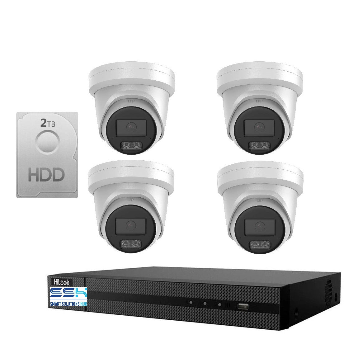 HiLook Hi Color Pro 8MP 4K 4CH CCTV Kit: 4 x IP Hi Color Camera + 4CH NVR