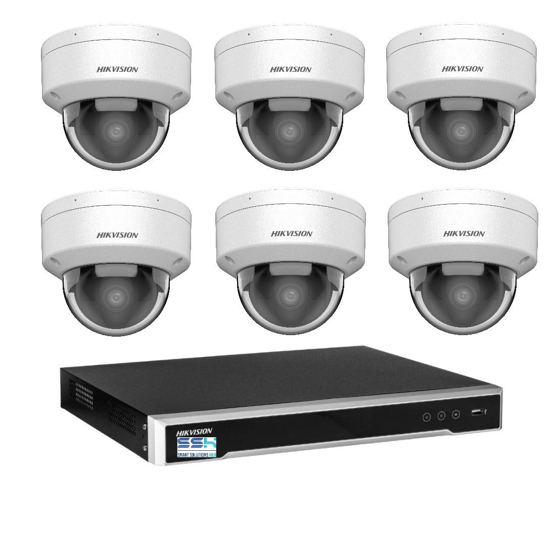 Hikvision 6MP AcuSense 8CH CCTV kit 6 Network Dome Camera+8CH NVR