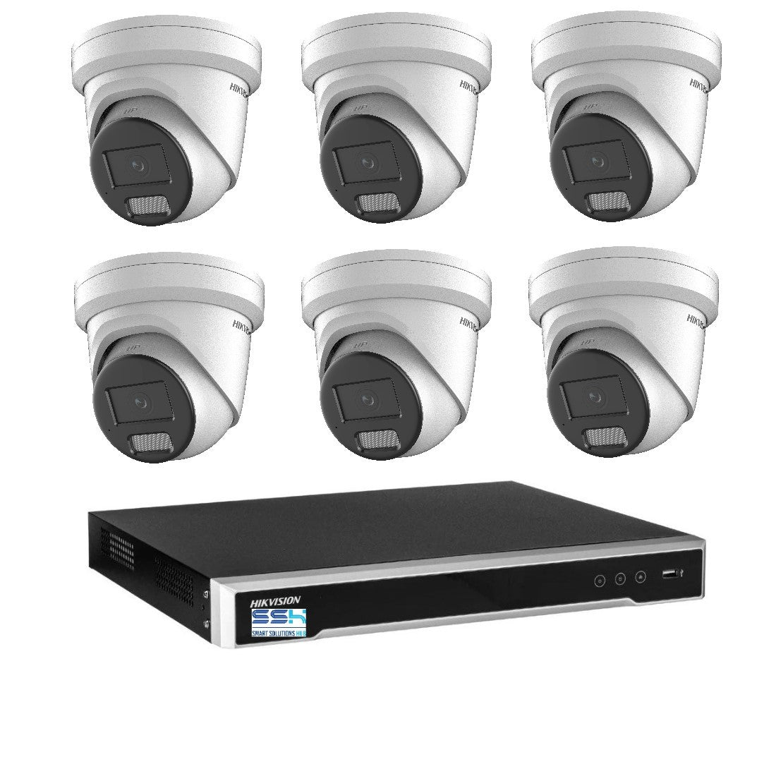 Hikvision 6MP AcuSense 8CH CCTV kit 6 Network Turret Camera+8CH NVR
