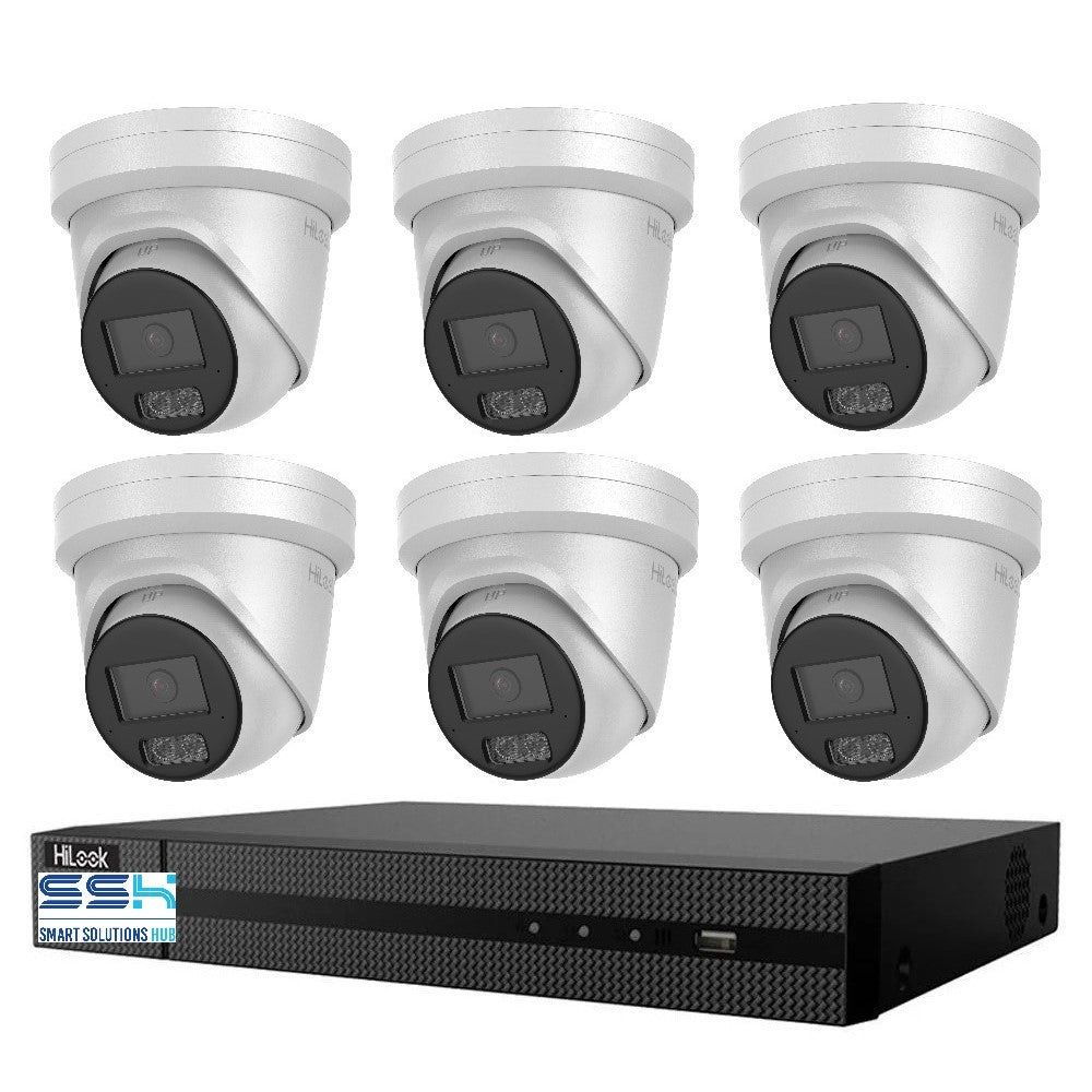 HiLook Hi Color Pro 6MP 8CH CCTV Kit: 6 x IP Hi Color Camera + 8CH NVR