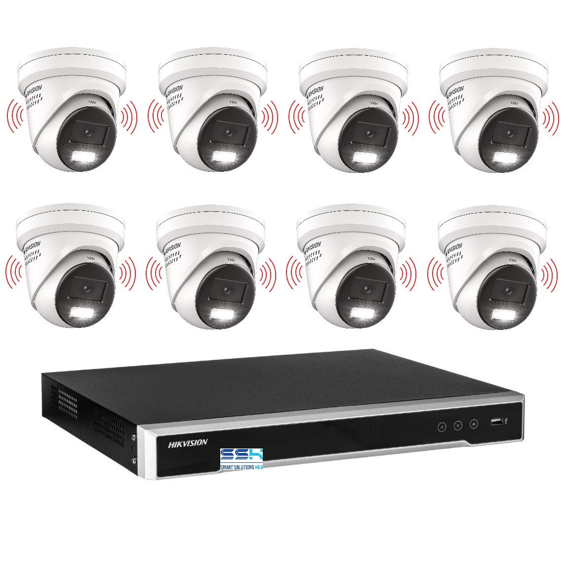Hikvision 6MP AcuSense 8CH CCTV kit 8 Network Camera with Siren Strobe+8CH NVR