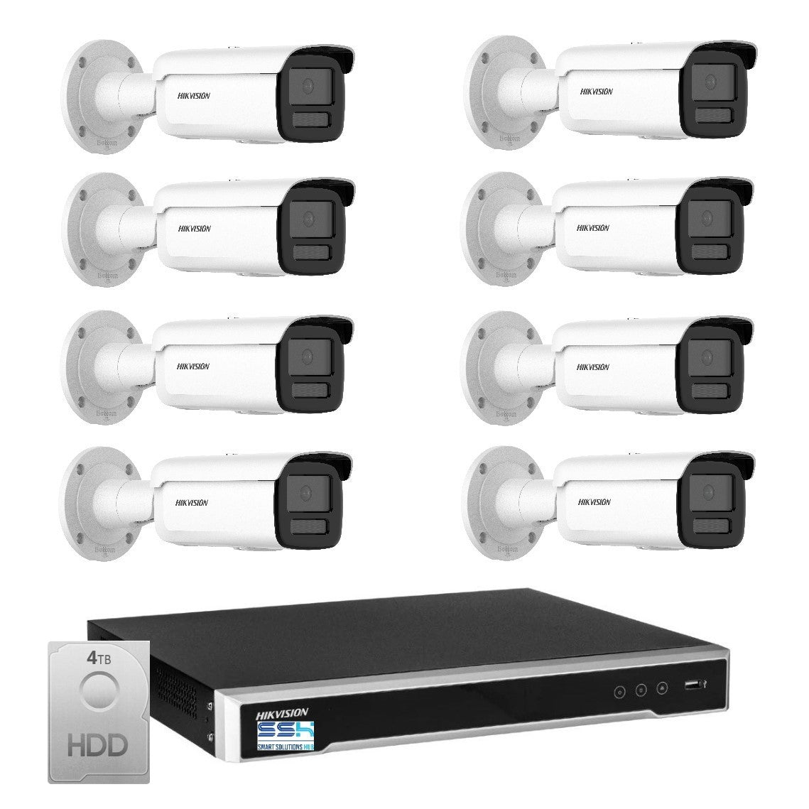 Hikvision 6MP AcuSense 16CH CCTV kit 8 Network Bullet Camera+16CH NVR