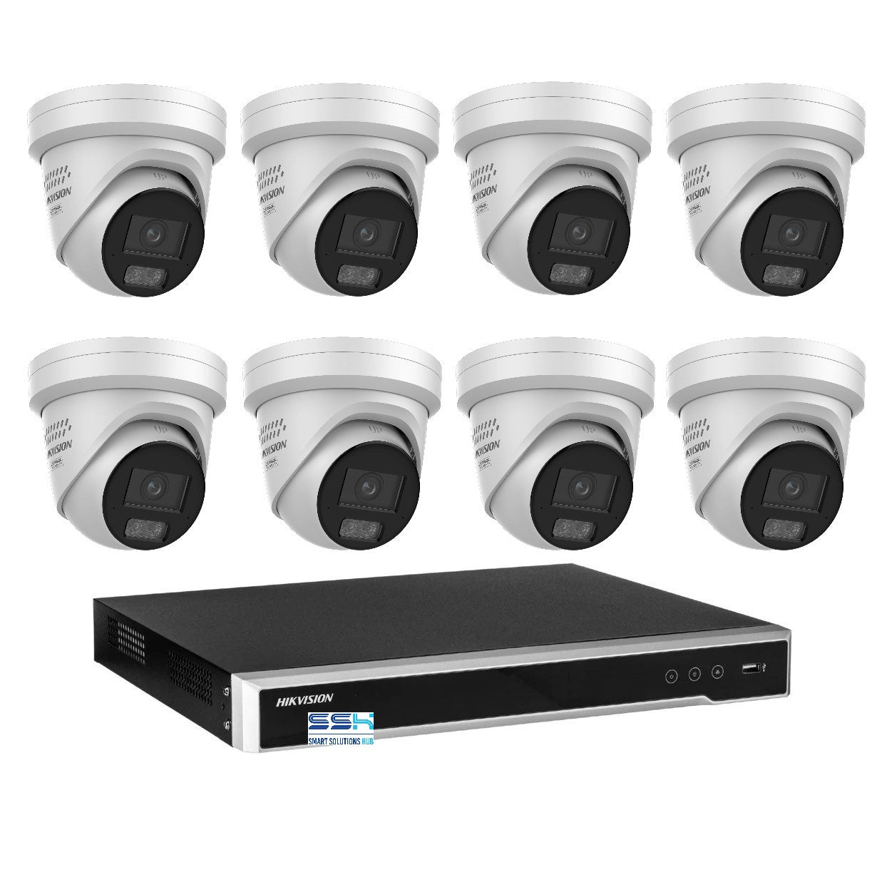 Hikvision 6MP AI Smart Hybrid Light ColorVu 16CH CCTV kit 8 Camera Siren Strobe+16CH NVR
